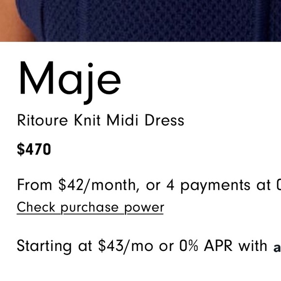 MAJE Elegant Navy Sleeveless Dress! LIKE NEW - Picture 6 of 6